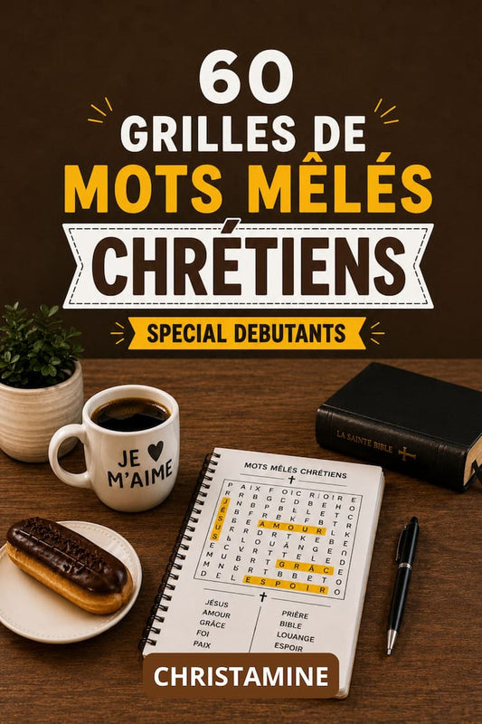 60 GRILLES DE MOTS MÊLÉS CHRÉTIENS SPECIAL DEBUTANTS: 60 thèmes bibliques inédits pour méditer en jouant